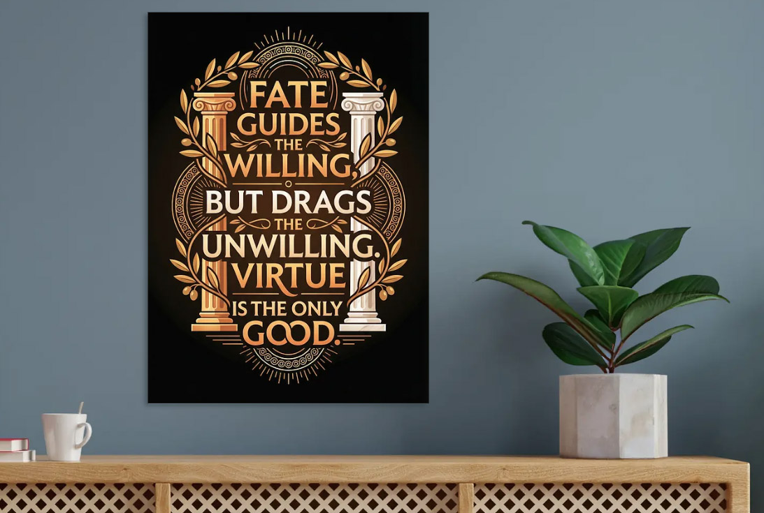 Inspirational Quote with Green Nature — metal poster wall art by Lineer